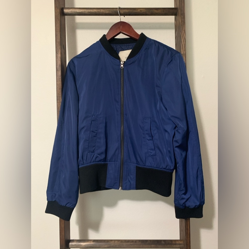Anthropologie Navy Bomber Jacket